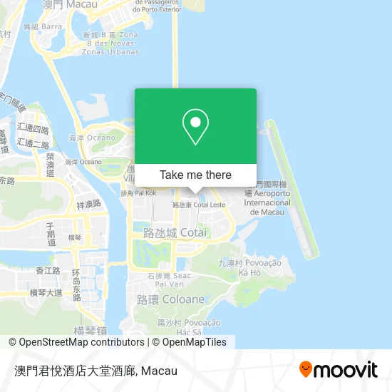 澳門君悅酒店大堂酒廊地圖