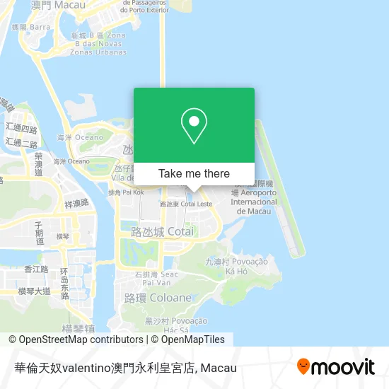 華倫天奴valentino澳門永利皇宮店地圖