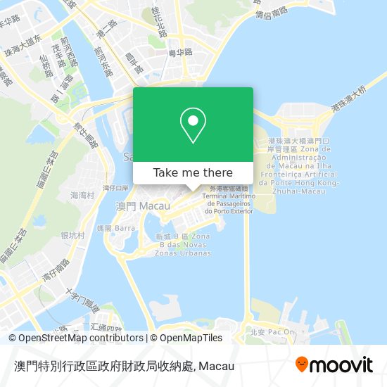 澳門特別行政區政府財政局收納處地圖