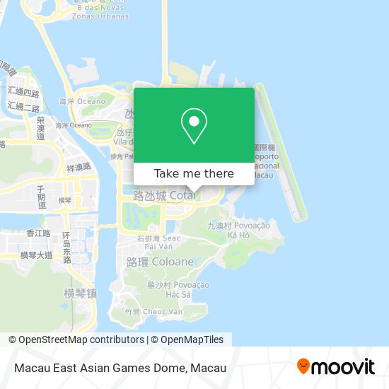 Macau East Asian Games Dome map