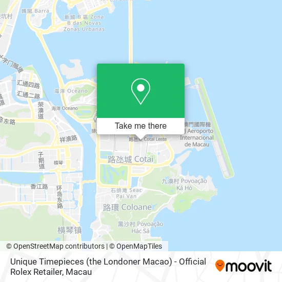 Unique Timepieces (the Londoner Macao) - Official Rolex Retailer map