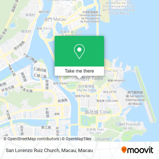 San Lorenzo Ruiz Church, Macau map