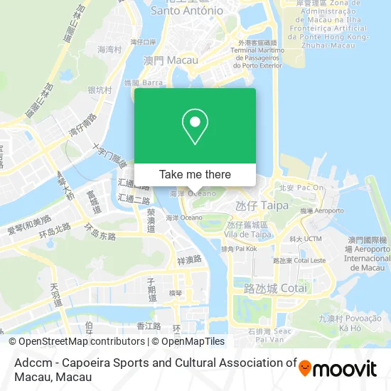 Adccm - Capoeira Sports and Cultural Association of Macau map