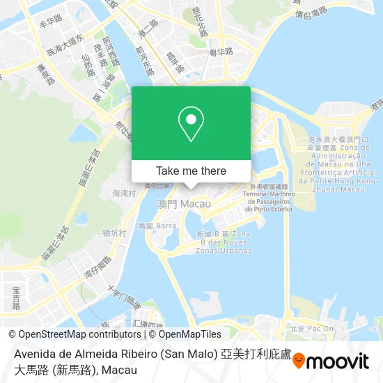 Avenida de Almeida Ribeiro (San Malo) 亞美打利庇盧大馬路 (新馬路) map