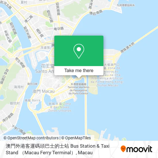 澳門外港客運碼頭巴士的士站 Bus Station & Taxi Stand （Macau Ferry Terminal） map