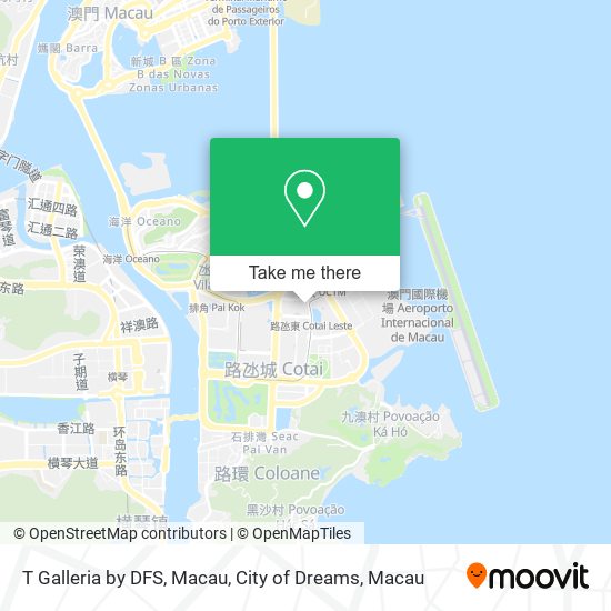 T Galleria by DFS, Macau, City of Dreams map