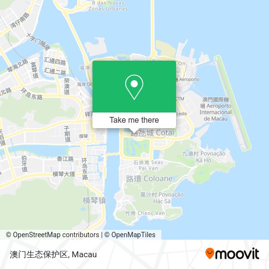 澳门生态保护区 map