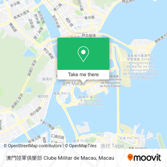 澳門陸軍俱樂部 Clube Militar de Macau map