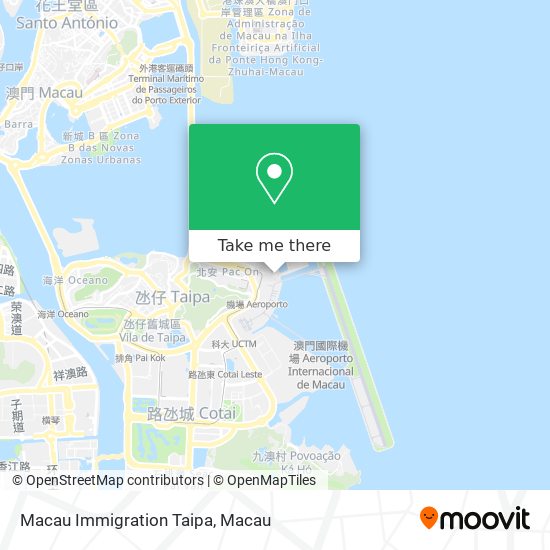 Macau Immigration Taipa地圖