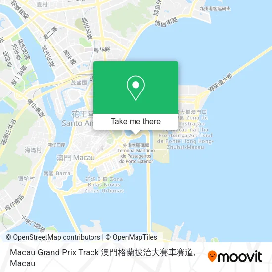 Macau Grand Prix Track 澳門格蘭披治大賽車賽道 map