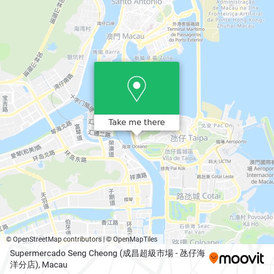 Supermercado Seng Cheong (成昌超級市場 - 氹仔海洋分店)地圖