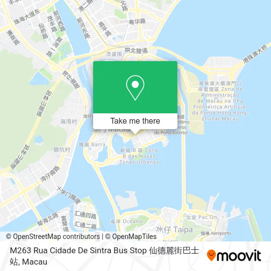 M263 Rua Cidade De Sintra Bus Stop 仙德麗街巴士站 map