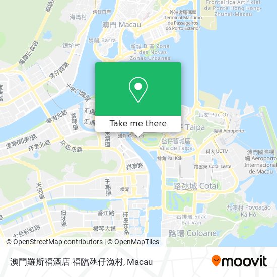 澳門羅斯福酒店 福臨氹仔漁村 map