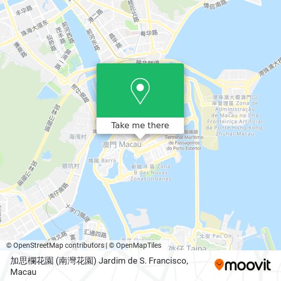 加思欄花園 (南灣花園) Jardim de S. Francisco map