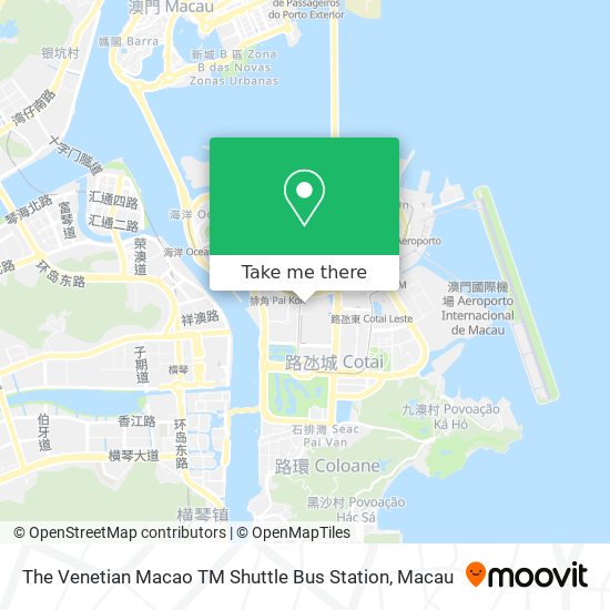 The Venetian Macao TM Shuttle Bus Station map