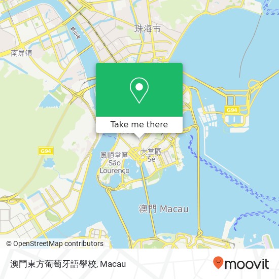 澳門東方葡萄牙語學校地圖