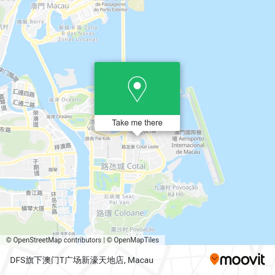 DFS旗下澳门T广场新濠天地店地圖