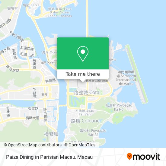 Paiza Dining in Parisian Macau map