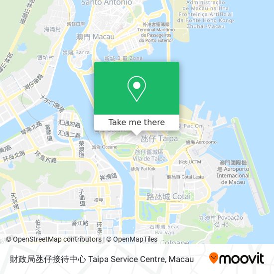 財政局氹仔接待中心 Taipa Service Centre map
