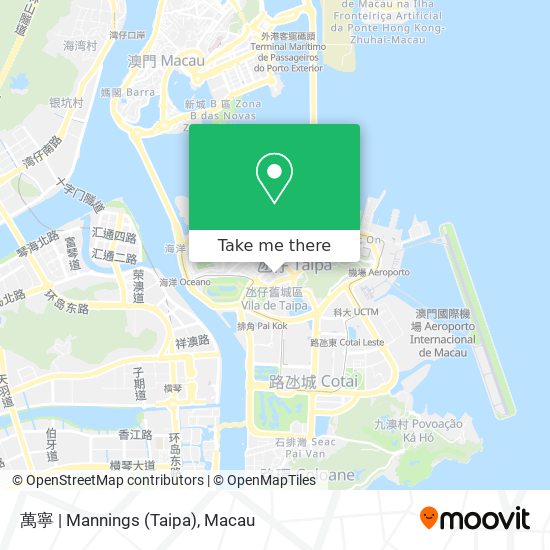 萬寧 | Mannings (Taipa) map