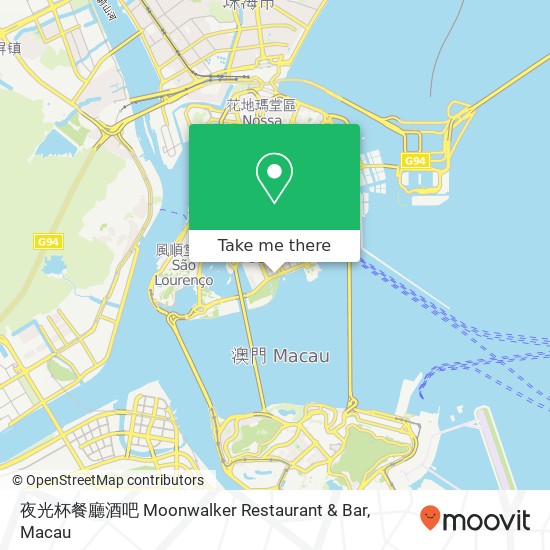 夜光杯餐廳酒吧 Moonwalker Restaurant & Bar map