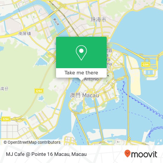 MJ Cafe @ Pointe 16 Macau map