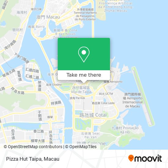 Pizza Hut Taipa map