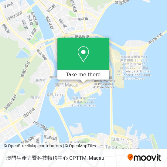 澳門生產力暨科技轉移中心 CPTTM map