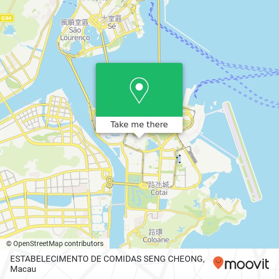 ESTABELECIMENTO DE COMIDAS SENG CHEONG, Rua do Cunha 28 Dang Zai map