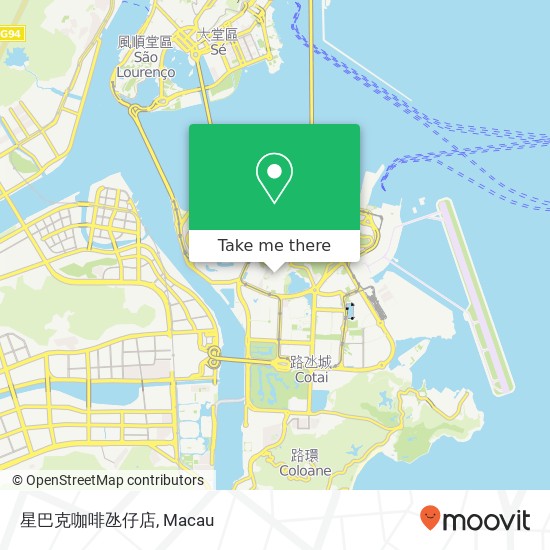 星巴克咖啡氹仔店, Mu Duo Jie 89 Dang Zai map