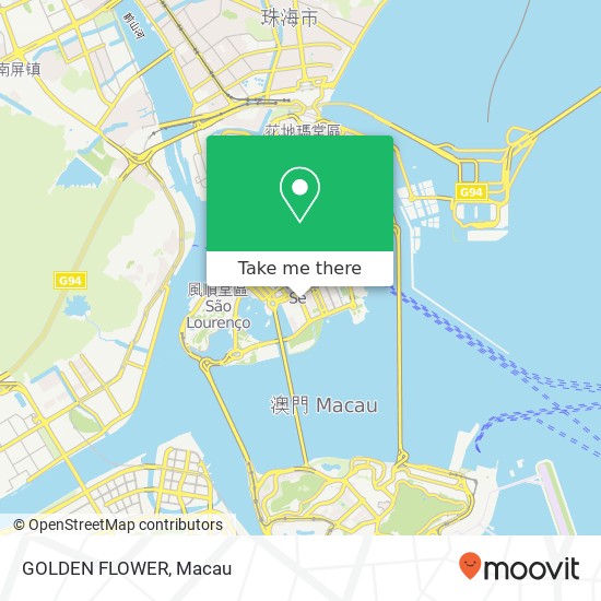 GOLDEN FLOWER, Avenida 24 de Junho Ao Men Ban Dao地圖