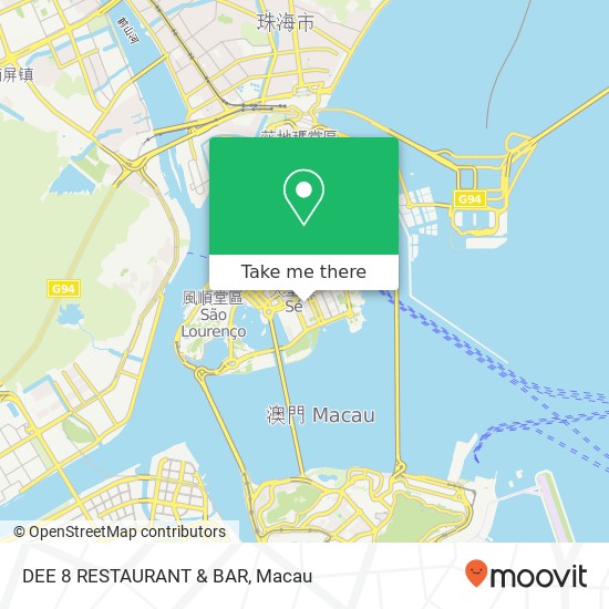 DEE 8 RESTAURANT & BAR, Rua Cidade de Santarém Ao Men Ban Dao map