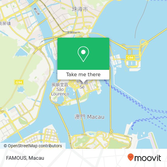 FAMOUS, Rua de Xangai Ao Men Ban Dao map