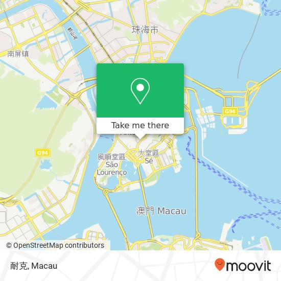 耐克, Shui Keng Wei Jie 329 Ao Men Ban Dao地圖