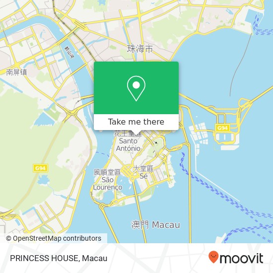PRINCESS HOUSE, Rua da Barca Ao Men Ban Dao map