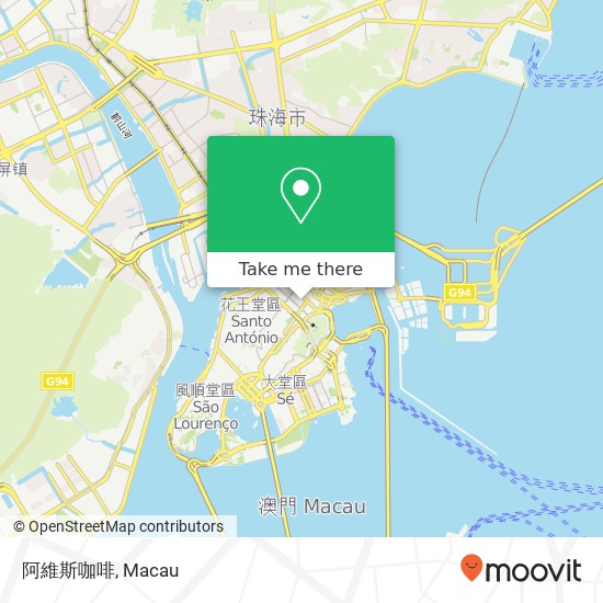 阿維斯咖啡, Jia Bo Le Ti Du Jie 9 Ao Men Ban Dao map