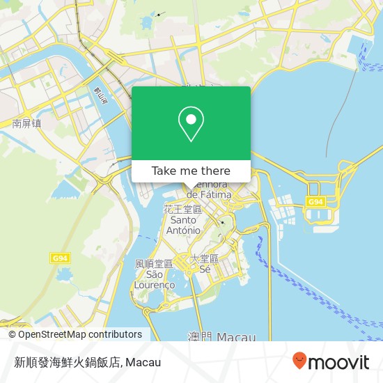 新順發海鮮火鍋飯店, Sha Li Tou Xin Jie 36 Ao Men Ban Dao map