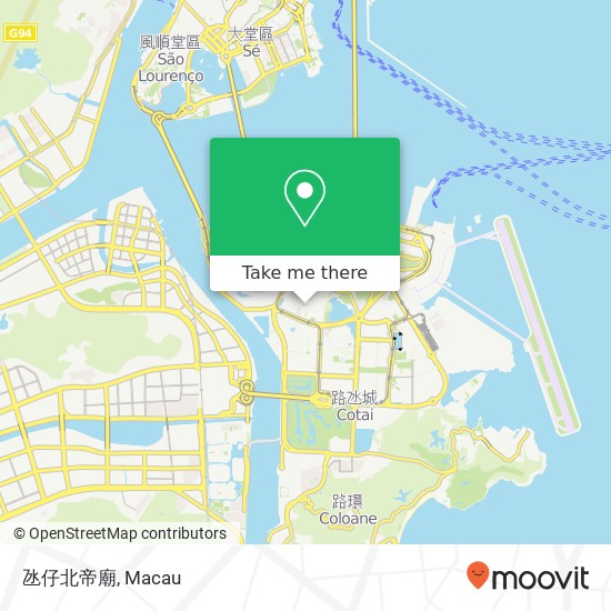 氹仔北帝廟 map