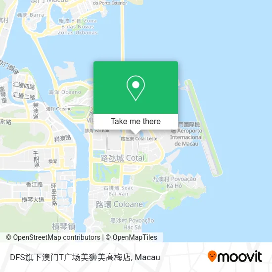 DFS旗下澳门T广场美狮美高梅店地圖