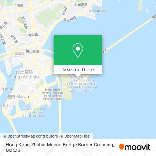 Hong Kong-Zhuhai-Macao Bridge Border Crossing map