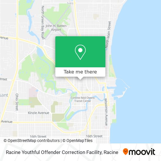 Mapa de Racine Youthful Offender Correction Facility