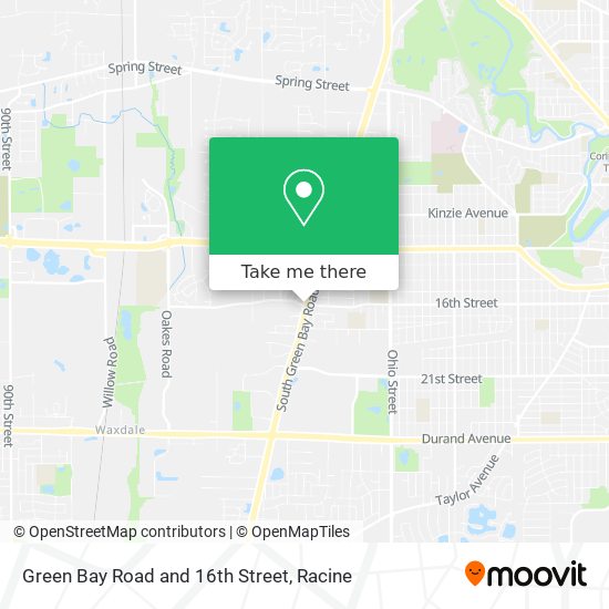 Green Bay Road and 16th Street map