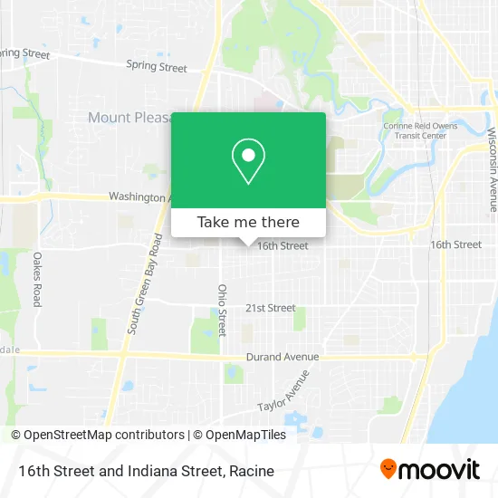 16th Street and Indiana Street map