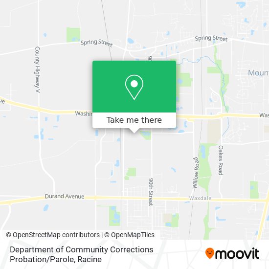 Department of Community Corrections Probation / Parole map