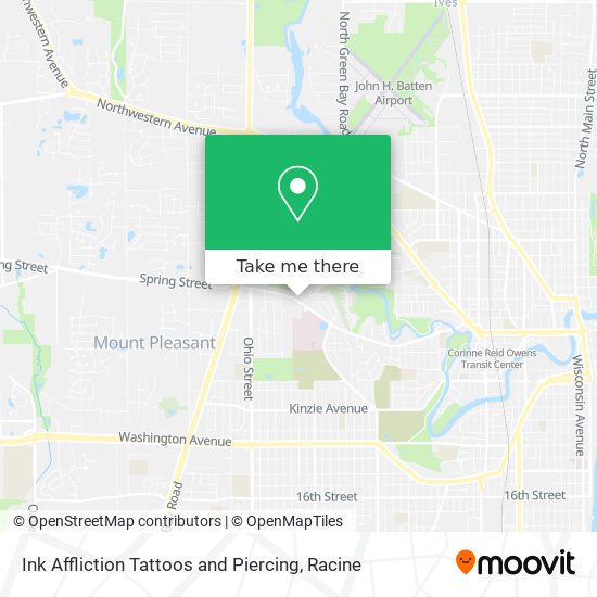 Ink Affliction Tattoos and Piercing map