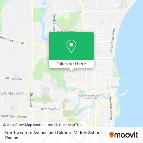 Northwestern Avenue and Gilmore Middle School map