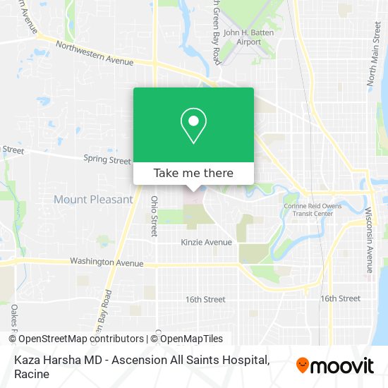 Mapa de Kaza Harsha MD - Ascension All Saints Hospital