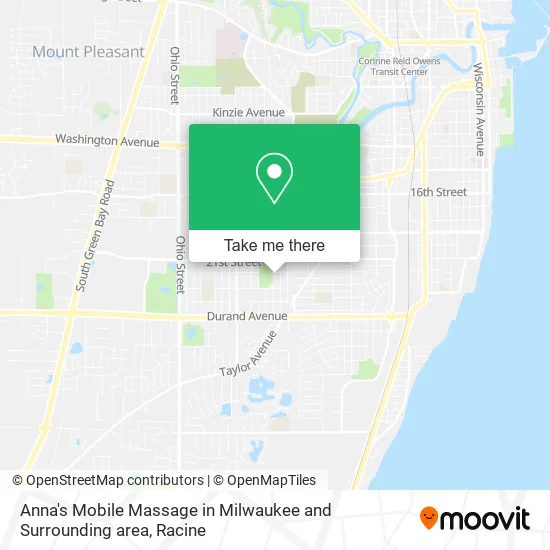 Anna's Mobile Massage in Milwaukee and Surrounding area map