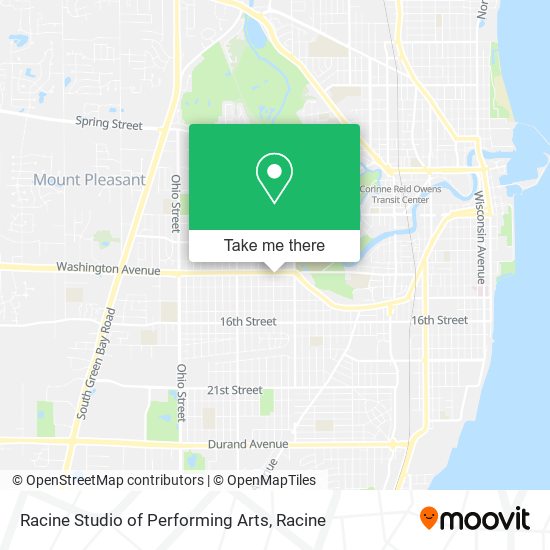 Mapa de Racine Studio of Performing Arts