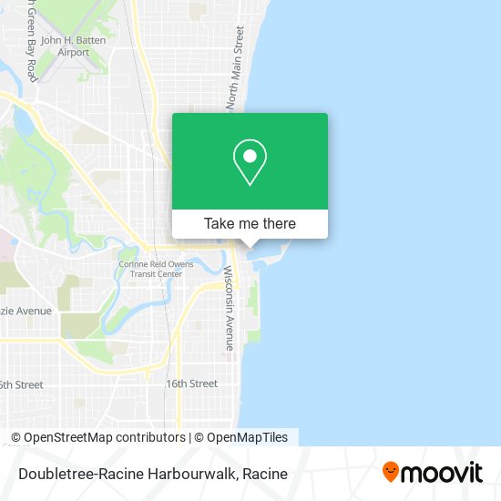 Doubletree-Racine Harbourwalk map